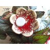 Poppies fleur en céramique pour les jardinières, grand modèle, couleur rot und wiss et blanc