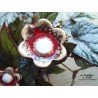 Poppies fleur en céramique pour les jardinières, moyen modèle, couleur rot und wiss et blanc