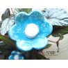 Poppies fleurs en céramique pour les jardinières, série de trois fleurs bleu lagon