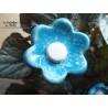 Poppies fleurs en céramique pour les jardinières, série de trois fleurs bleu lagon