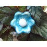 Poppies fleurs en céramique pour les jardinières, série de trois fleurs bleu lagon