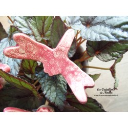 Libellule en céramique pour les jardins et jardinières, couleur rose
