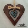 Coeur Liesel vieux rose en poterie, à accrocher