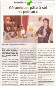 Article "Céramique, pâte à sel et peinture", DNA novembre 2009